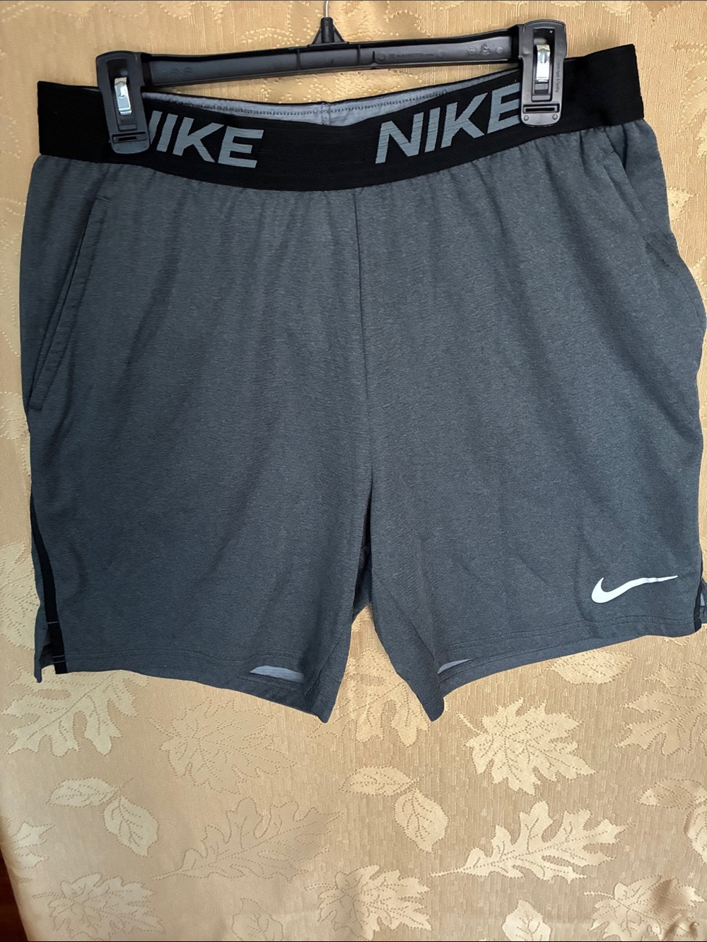 Nike Men’s Charcoal Gray Athletic Shorts with Black Waistband